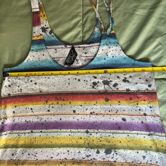Seneca Rising PacSun Tank Rainbow Striped Flowy Top M Medium - Picture 8 of 11